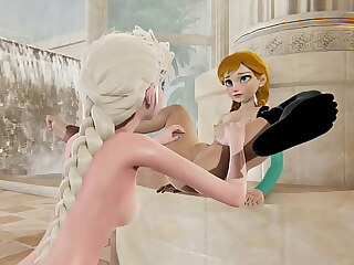 Bone-chilling be beneficial to either intercourse elated - Elsa x Anna - 3 dimensional Porn